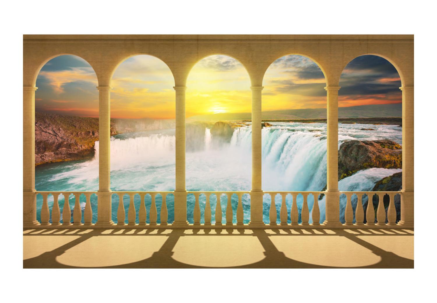 Fotomural decorativo Sueño de las Cataratas del Niágara - paisaje de cascada y columnas