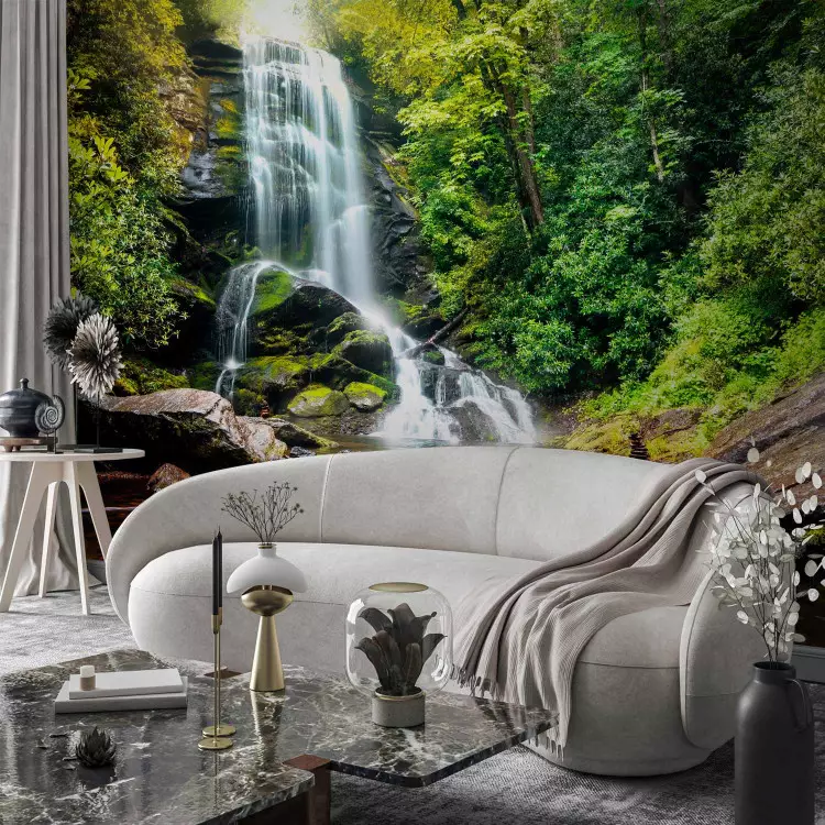 Fotomural decorativo Maravilla de la naturaleza - paisaje de cascada en bosque