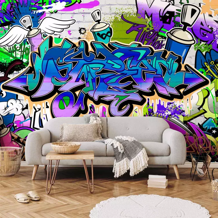 Fotomural Grafiti: tema violeta