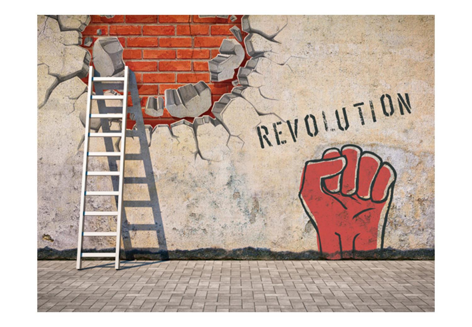 Fotomural decorativo Mano de la revolución - mural urbano con puño apretado de estilo callejero