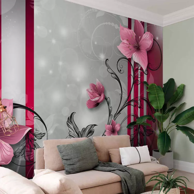 Fotomural decorativo Brotes rosa