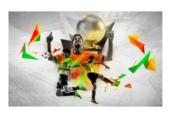 Fotomural Sueño de victoria - futbolistas soñando con el balón de oro