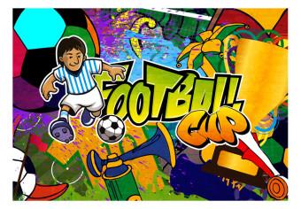 Fotomural a medida Campeonato de fútbol - graffiti colorido con texto
