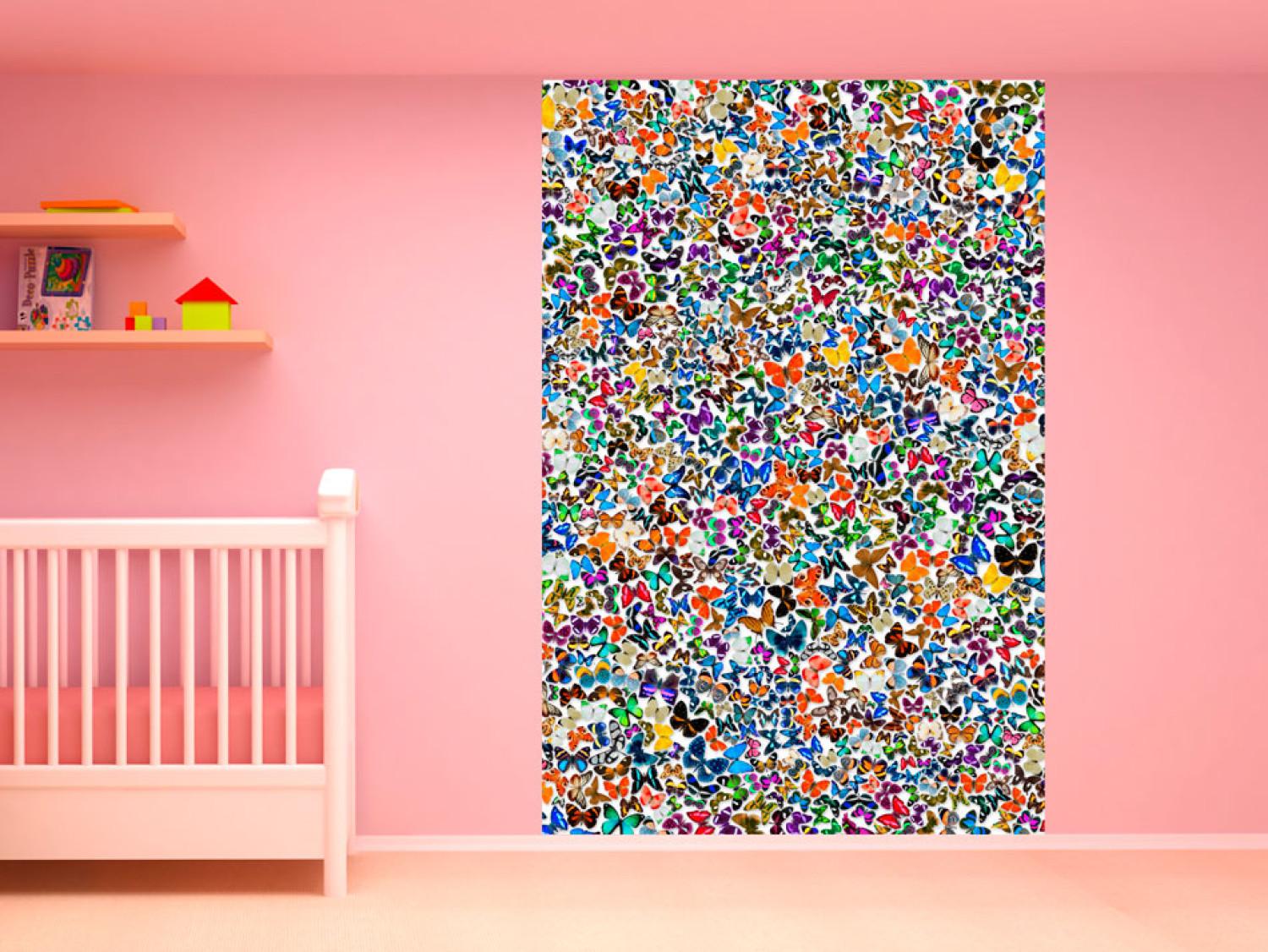 Fotomural decorativo Naturaleza multicolor - fondo lleno de mariposas para niños