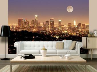 Fotomural decorativo Ciudad de los Ángeles - paisaje de Los Ángeles bajo la luna