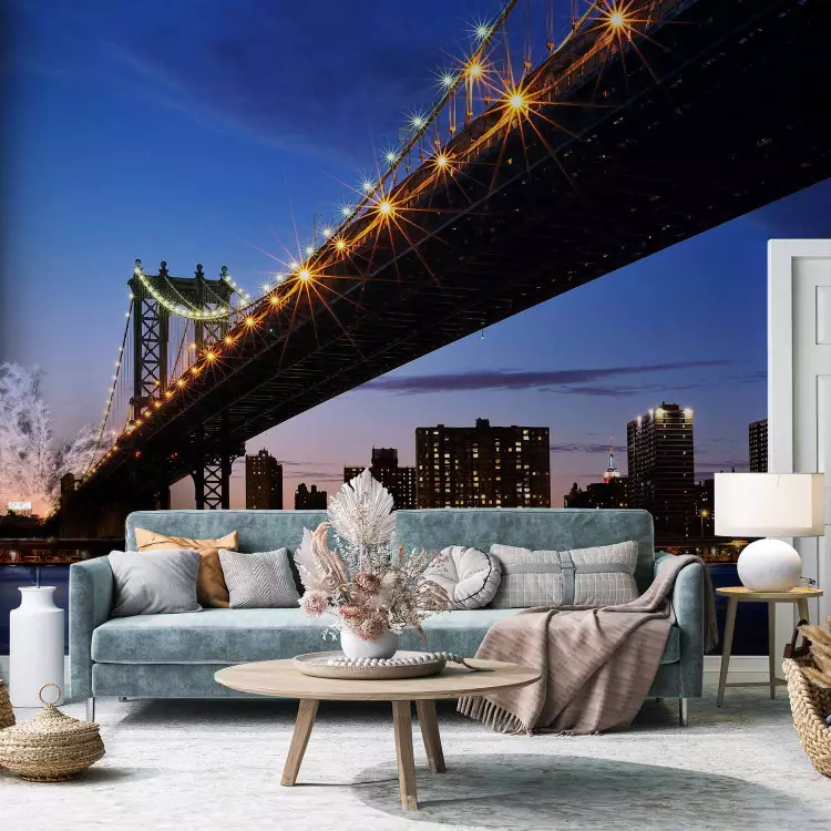 Fotomural decorativo Puente Brooklyn iluminado