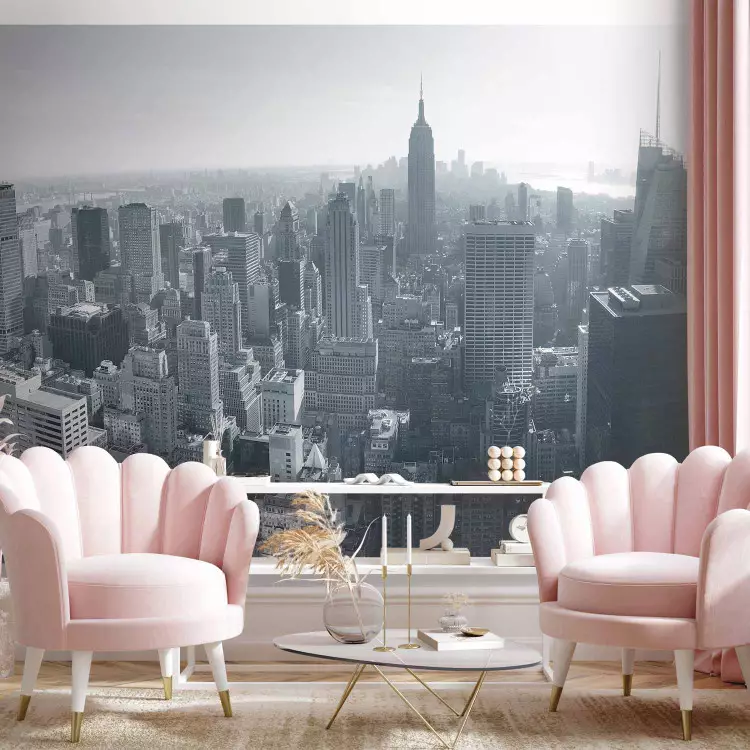 Fotomural a medida Panorama de Nueva York en blanco y negro