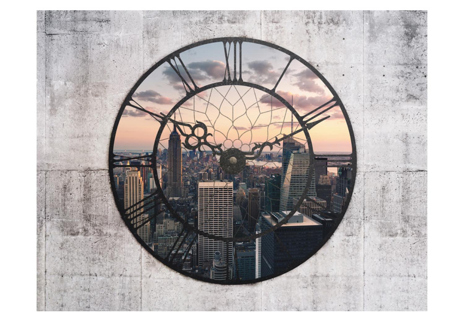 Fotomural Nueva York en la esfera del reloj - Panorama desde una ventana