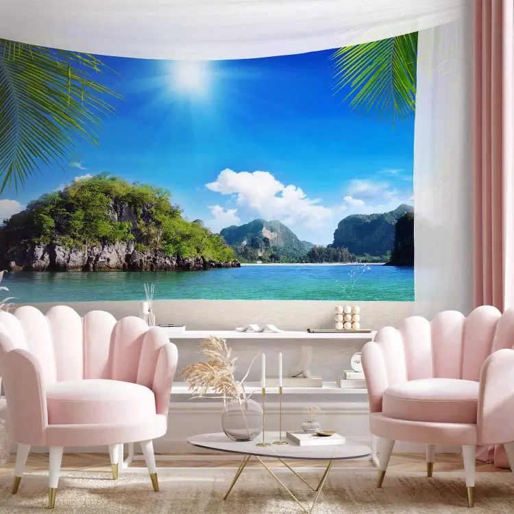Fotomural decorativo Brisa de verano - Paisaje con islas tropicales sobre el mar turquesa