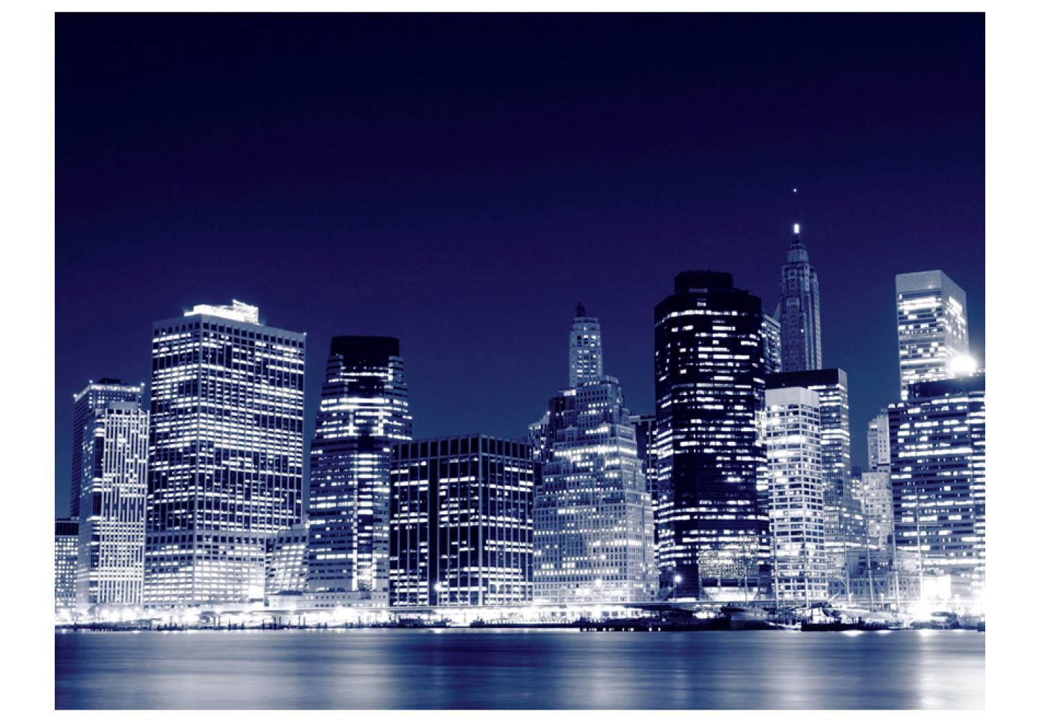 Fotomural Panorama nocturno de Manhattan , Nueva York