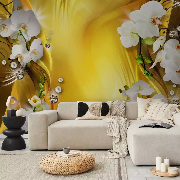 Fotomural decorativo Orchid in Gold