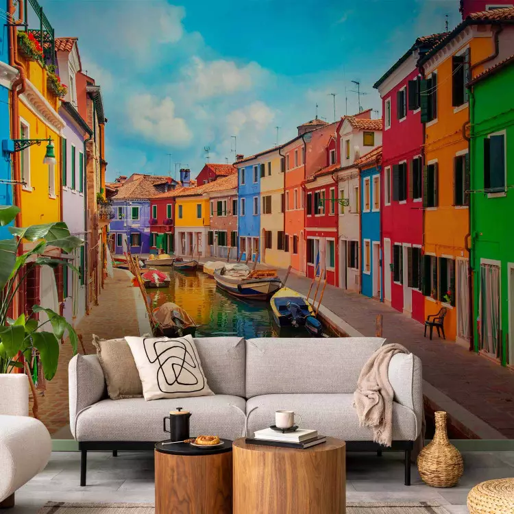 Fotomural a medida Arquitectura suburbana de Venecia - casas coloridas en Burano