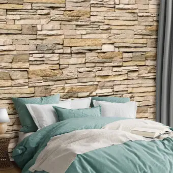 Decoración Pared Piedra Papel Pintado Tipo Fieltro, Efecto Piedra 3D, XXL, Para Todas Las Habitaciones - Diseño Moderno Y Fácil De Colocar Decoración Mural Moderna