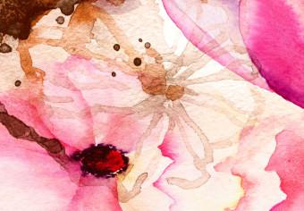 Cuadro decorativo Vestida de flores - retrato sensual de una mujer con plantas rosas
