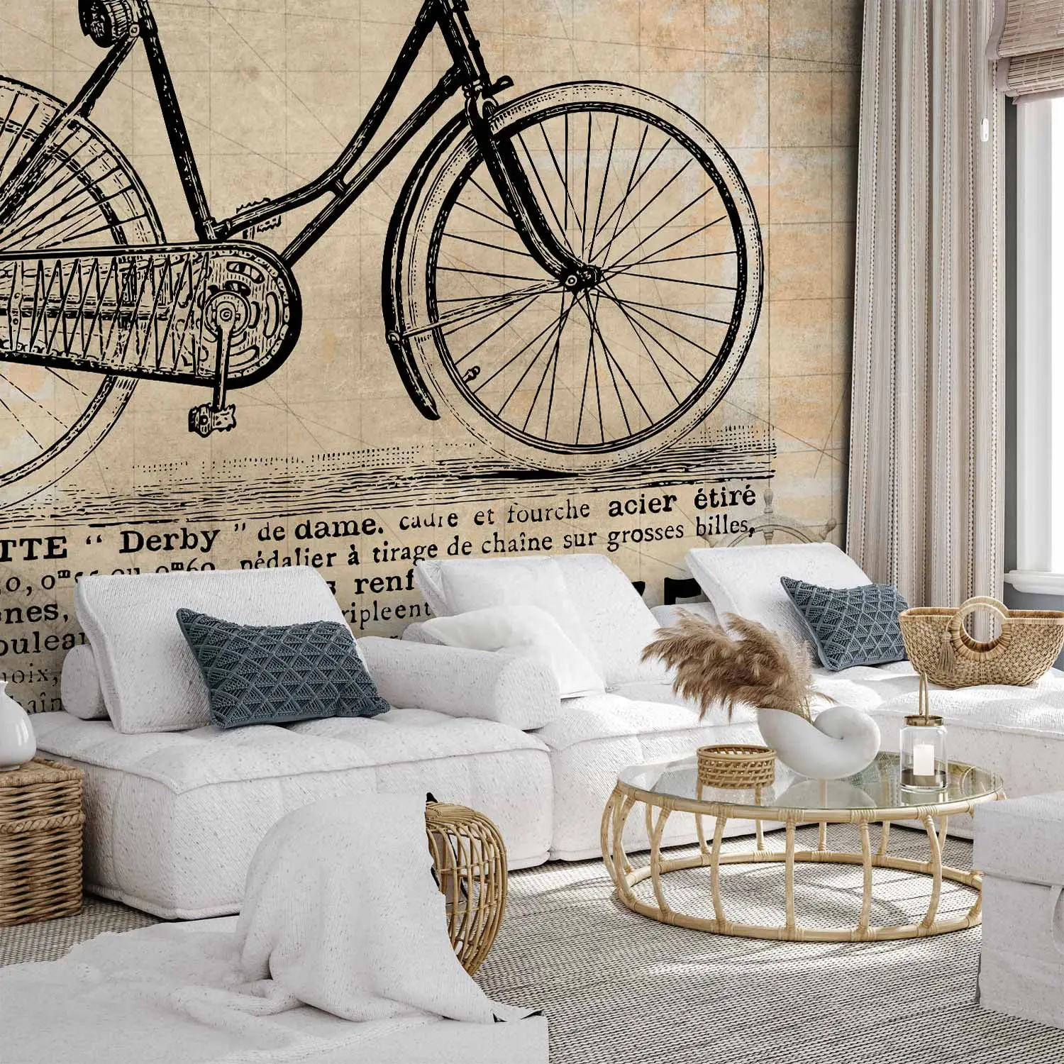 Fotomural Old School Bicycle para pared Vintage tienda bimago