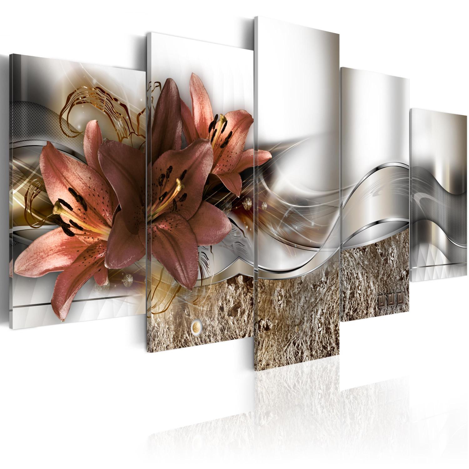 Cuadro decorativo Lilia marsala y la abstracción