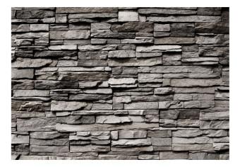 Fotomural a medida Bastión de granito - fondo de textura de bloques de piedra gris