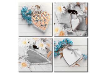 Cuadro decorativo Flowers and hearts