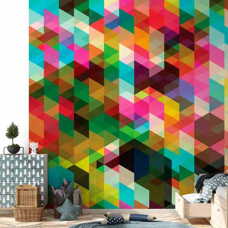 Fotomural decorativo Geometría colorida - fondo con figuras geométricas regulares