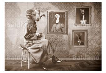 Fotomural decorativo Abstracción vintage - personajes fantásticos con cabezas de animales