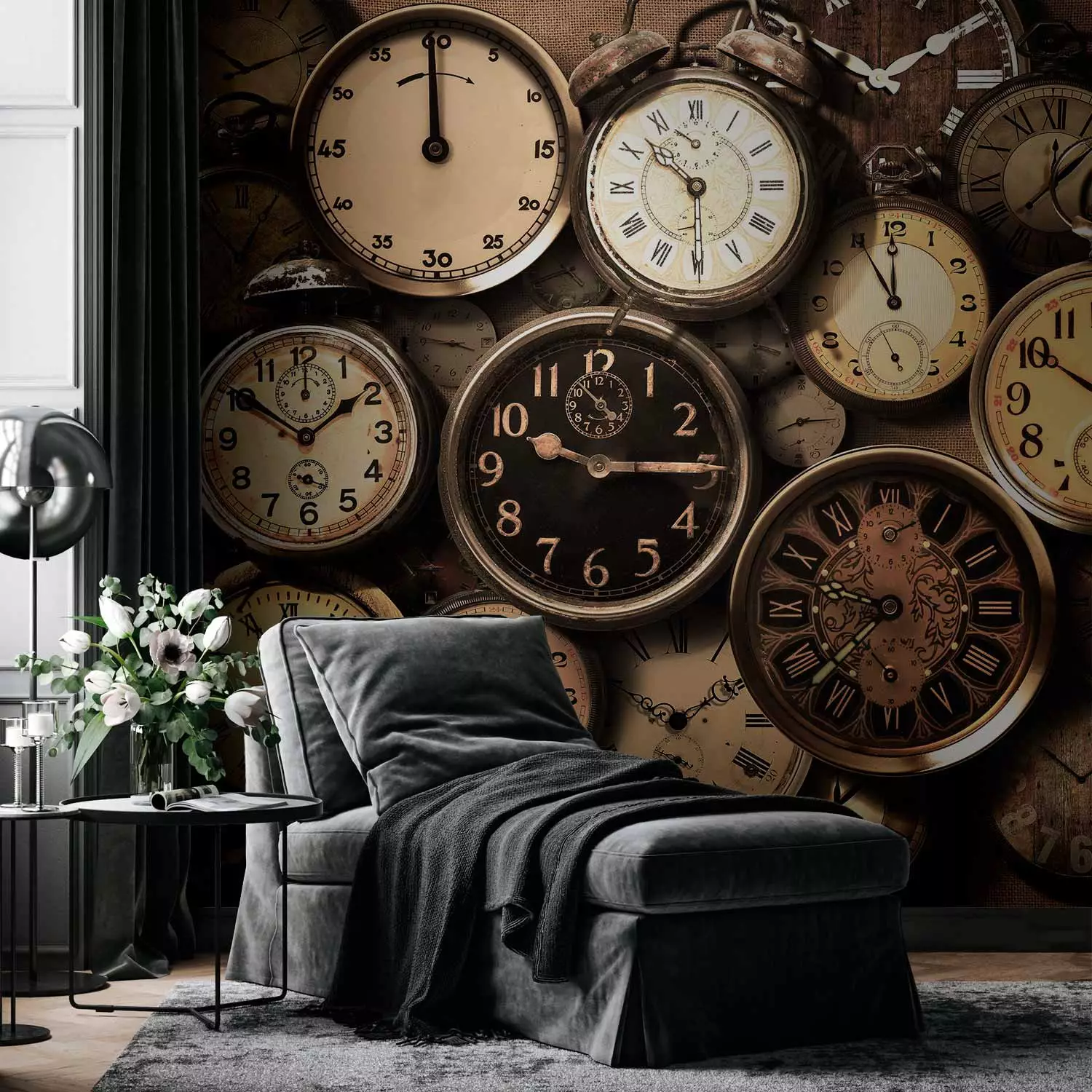 Fotomural Old Clocks para pared Vintage tienda bimago