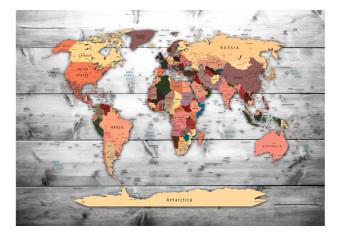 Fotomural Dirección del mundo - Mapa con leyendas de los estados