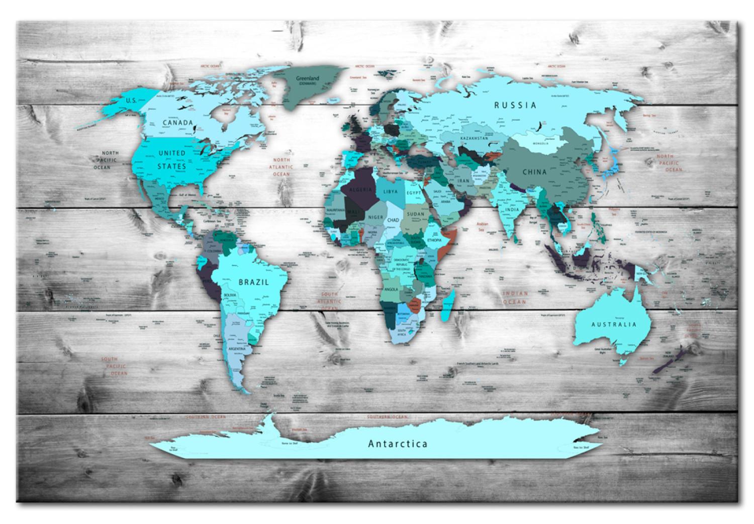 Cuadro moderno World Map: Blue World