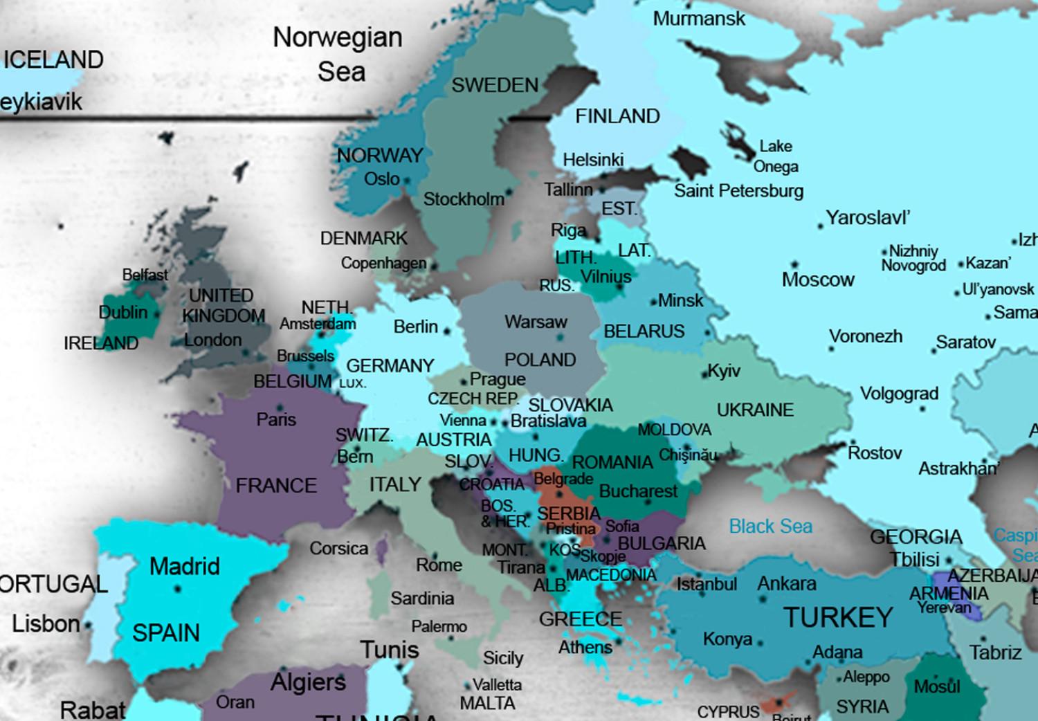 Cuadro moderno World Map: Blue World