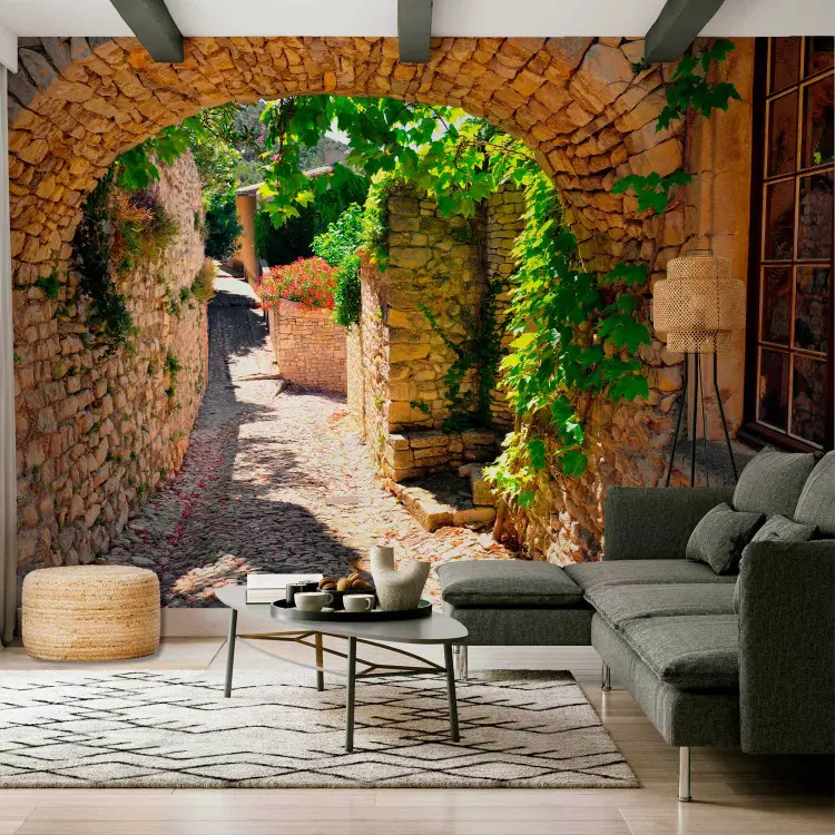 Fotomural decorativo Verano en Provenza - paisaje estival de una ciudad mediterránea