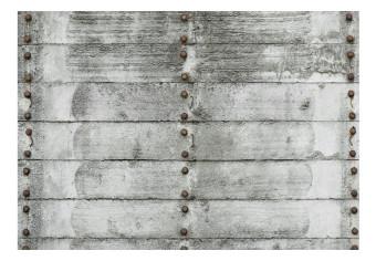 Fotomural decorativo Barco gris - fondo con textura de tablas de madera horizontales