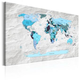 Cuadro decorativo World Map: Blue Pilgrimages