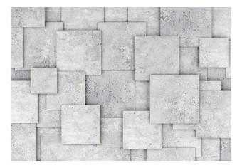 Fotomural decorativo Abismo industrial - composición de baldosas grises