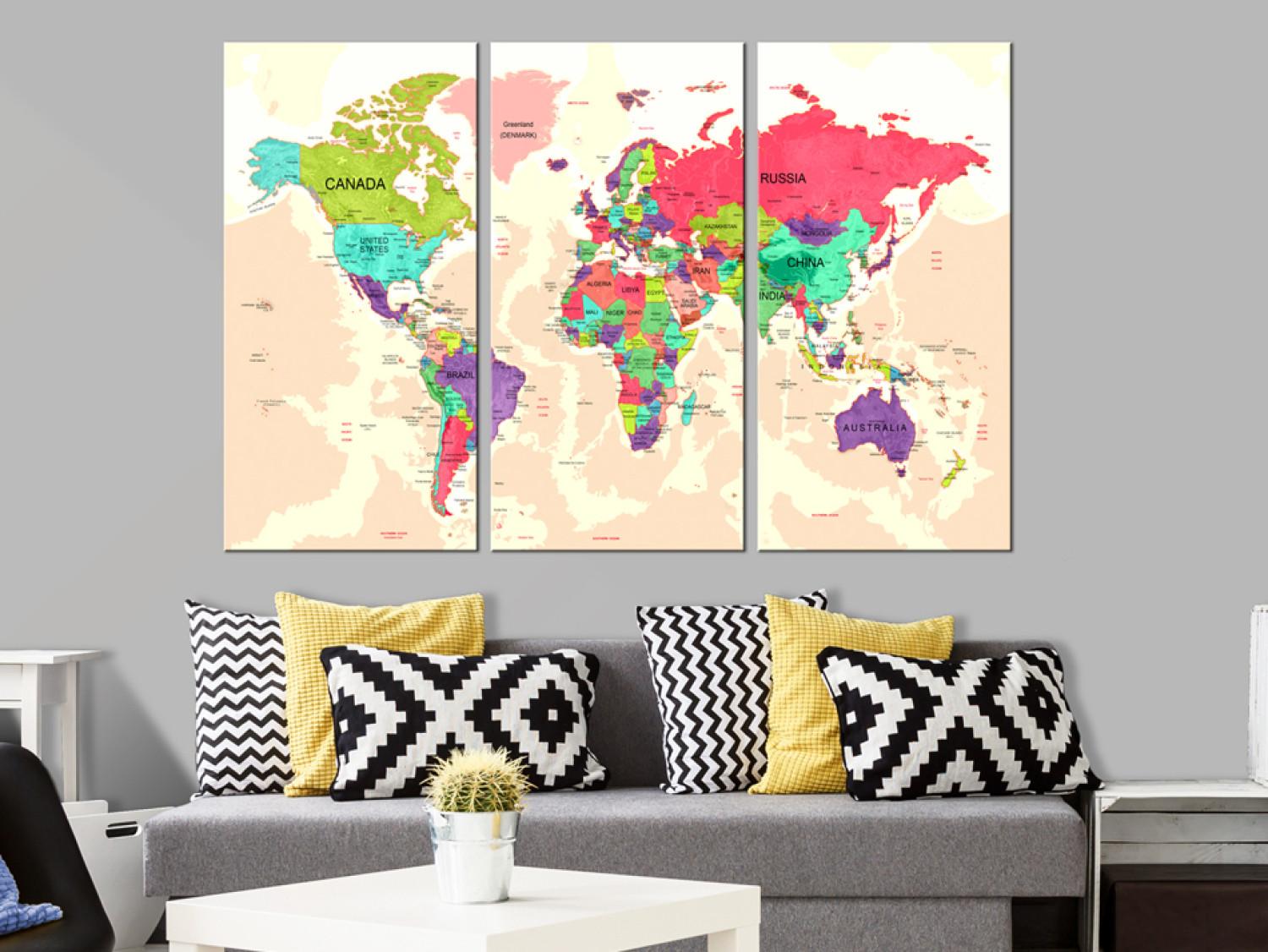 Cuadro moderno World Map: Geography of Colours