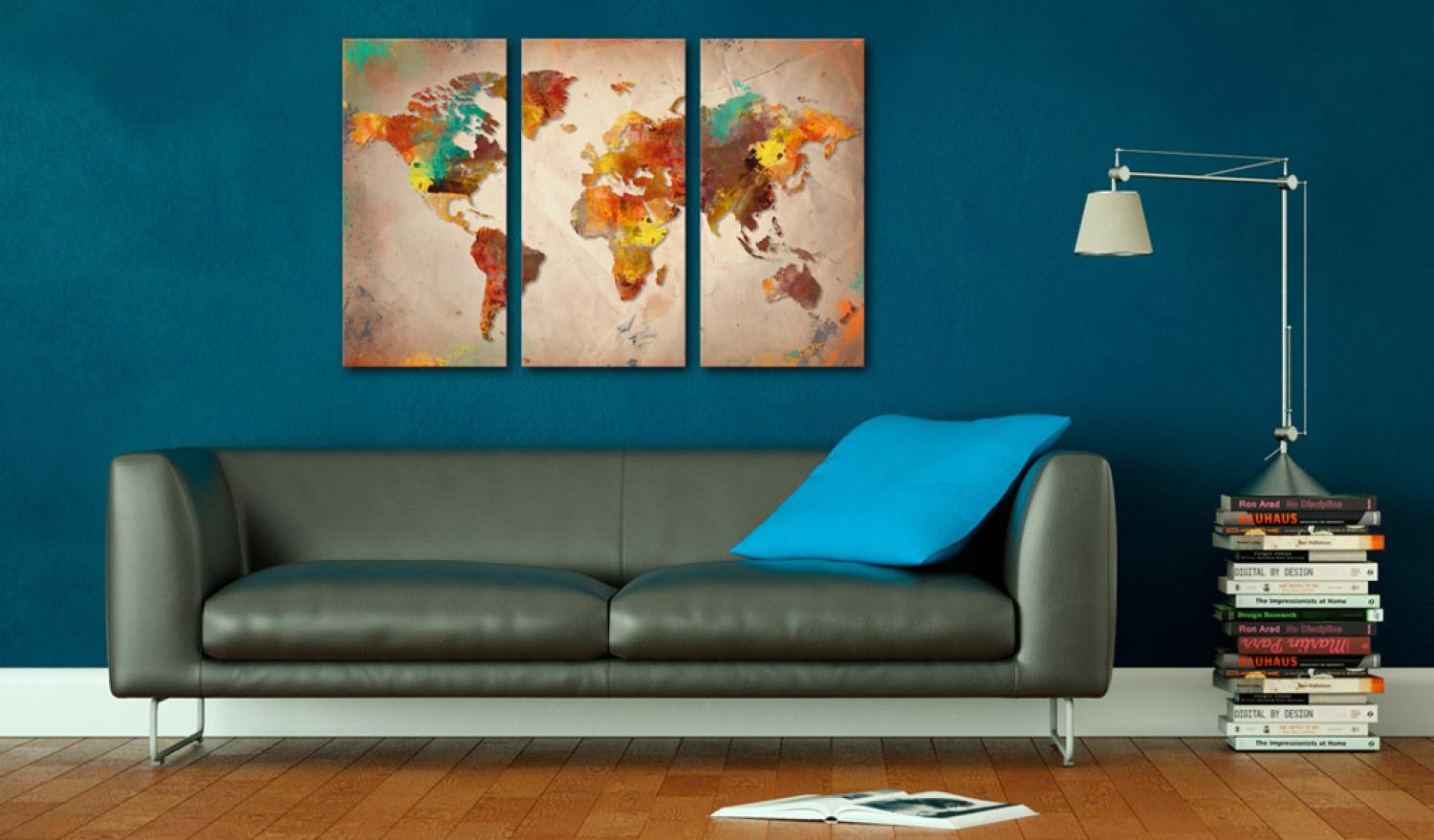 Tablero decorativo en corcho Painted World [Cork Map]