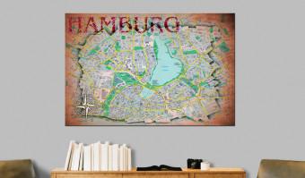 Tablero decorativo en corcho Hamburg [Cork Map]
