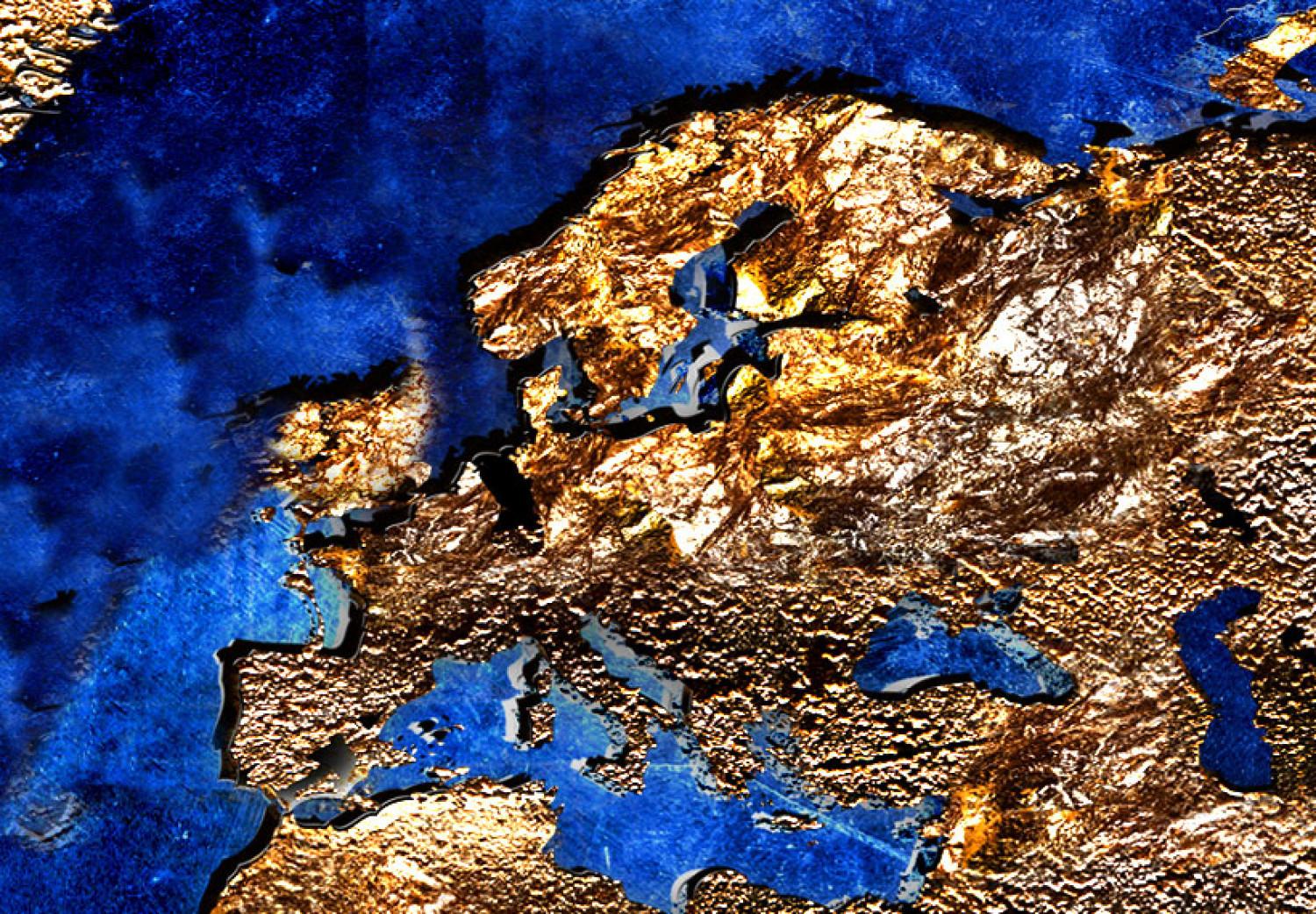 Decoración en corcho Golden Continents [Cork Map]