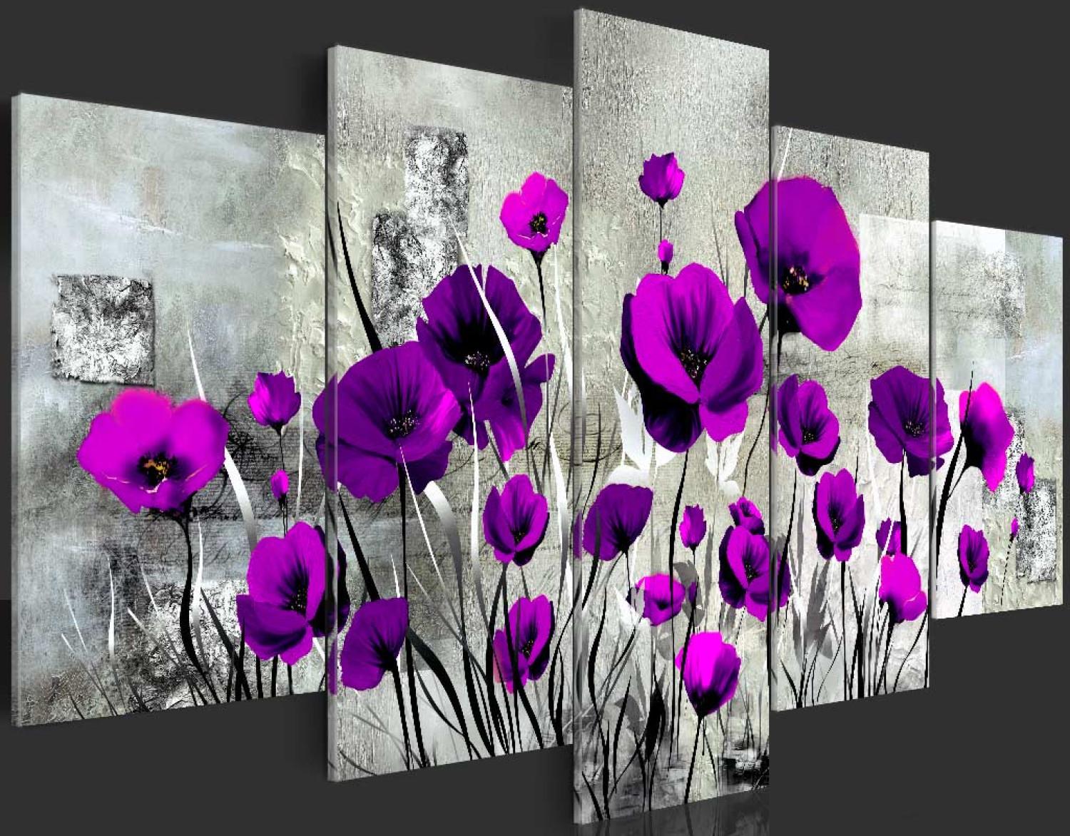 Sobreimpresión en vidrio acrílico Meadow: Purple Poppies [Glass]