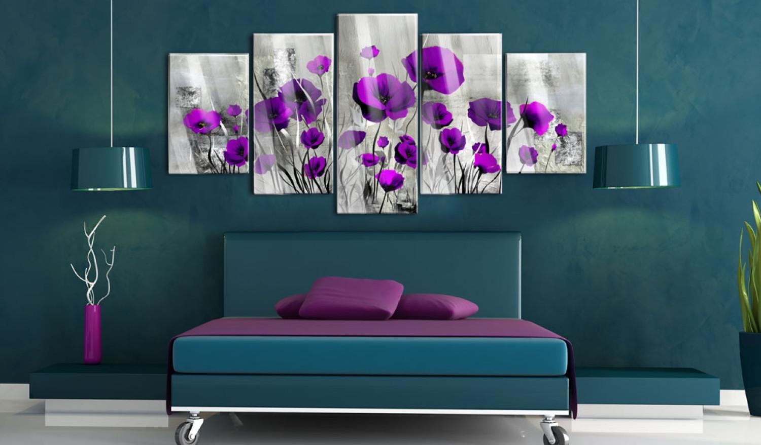 Sobreimpresión en vidrio acrílico Meadow: Purple Poppies [Glass]