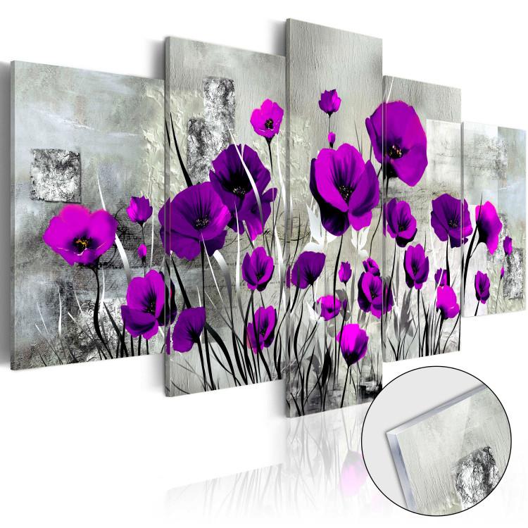 Cuadro acrílico Meadow: Purple Poppies [Glass]