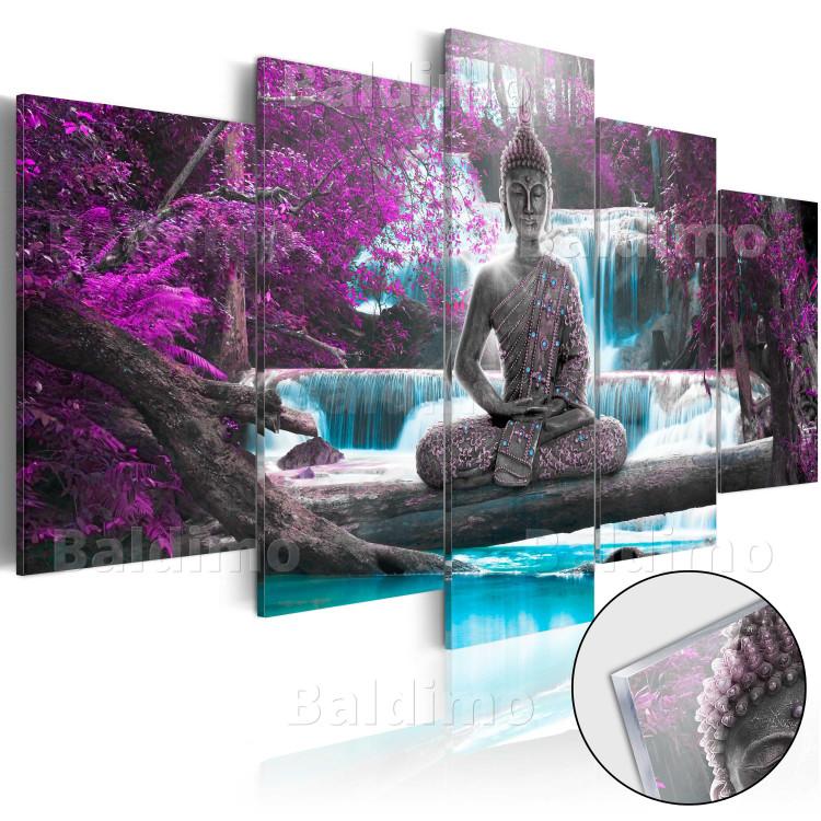 Cuadro acrílico Waterfall and Buddha [Glass]