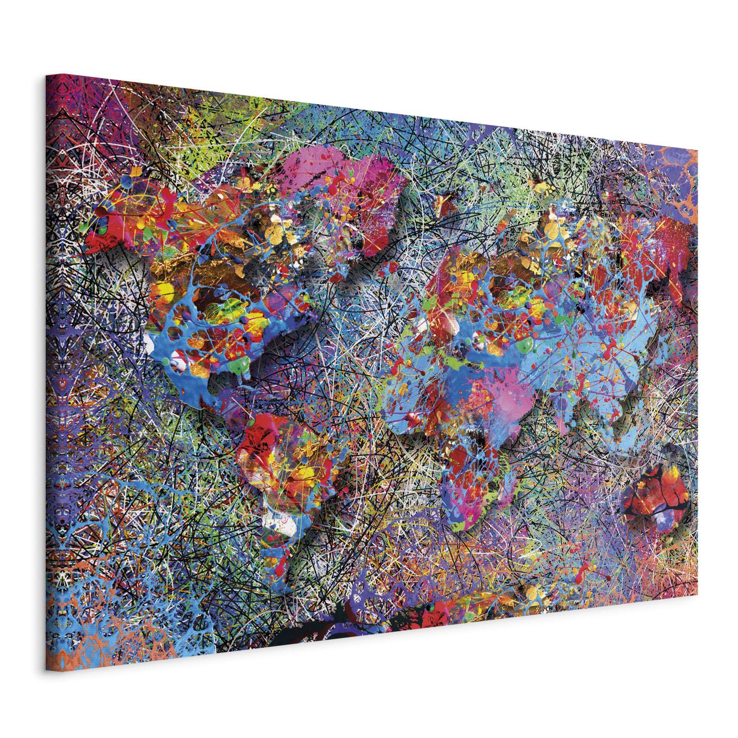 Cuadro decorativo Map: Jackson Pollock inspiration 