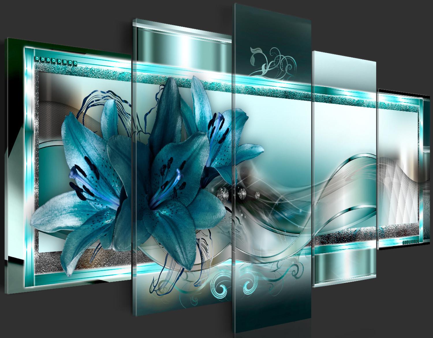 Impresión en el vidrio acrílico Sky Blue Lilies [Glass]