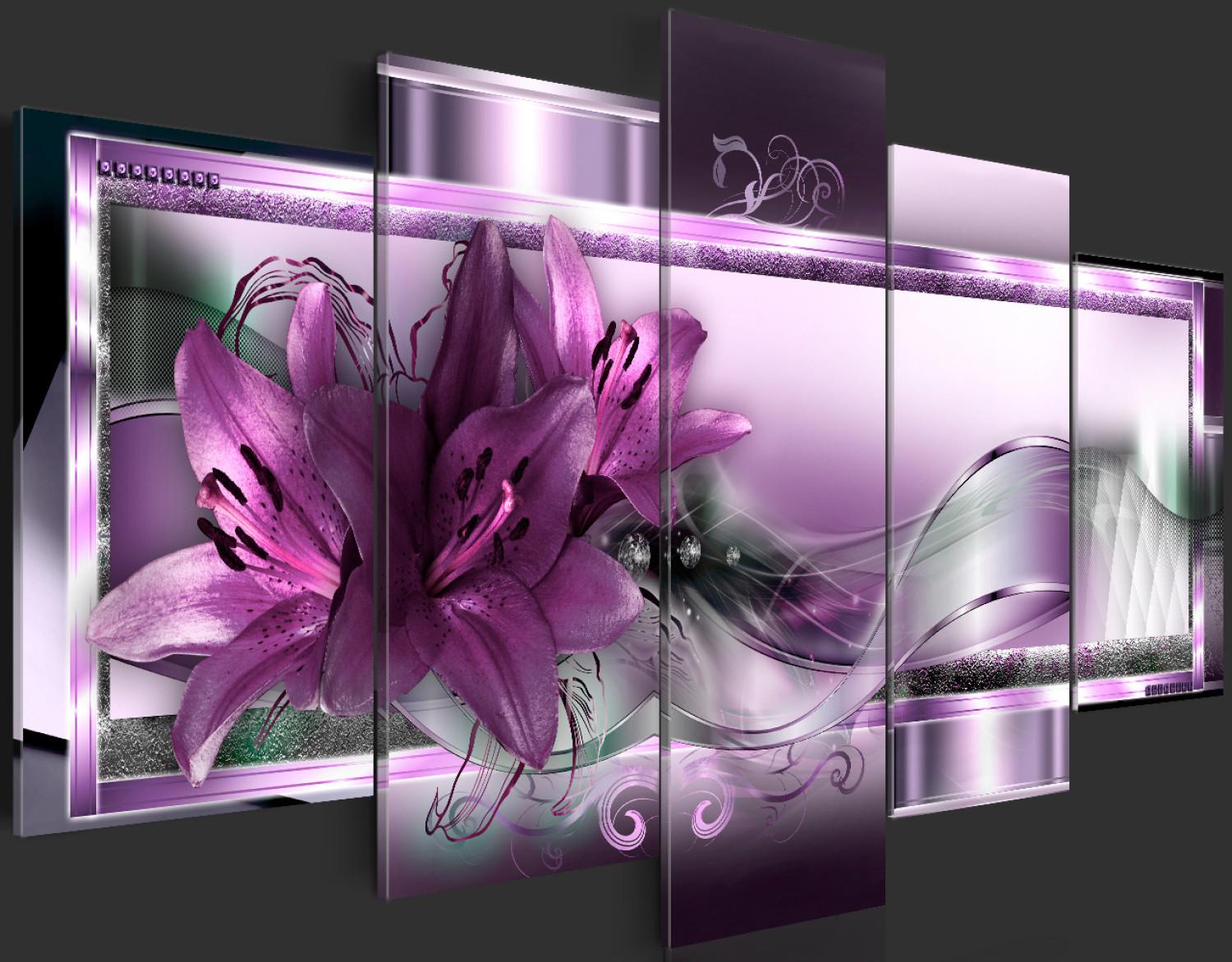 Cuadro acrílico Purple Lilies [Glass]