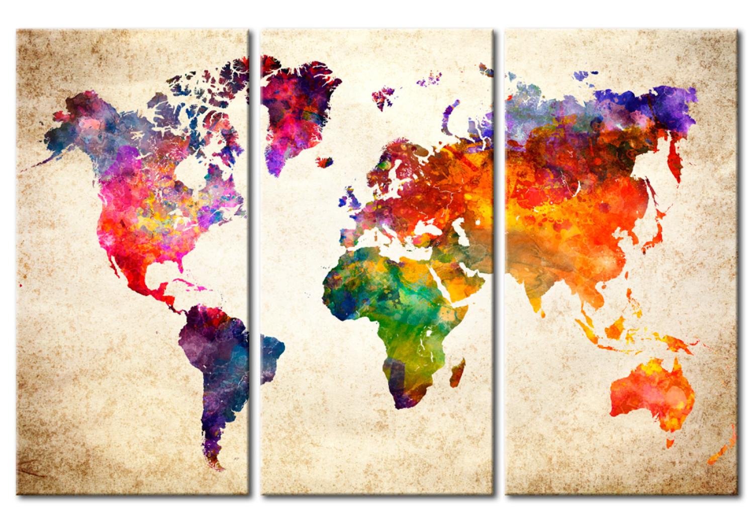 Cuadro moderno The World's Map in Watercolor