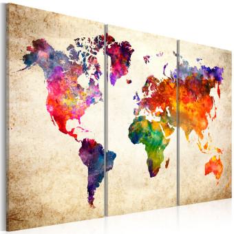 Cuadro moderno The World's Map in Watercolor