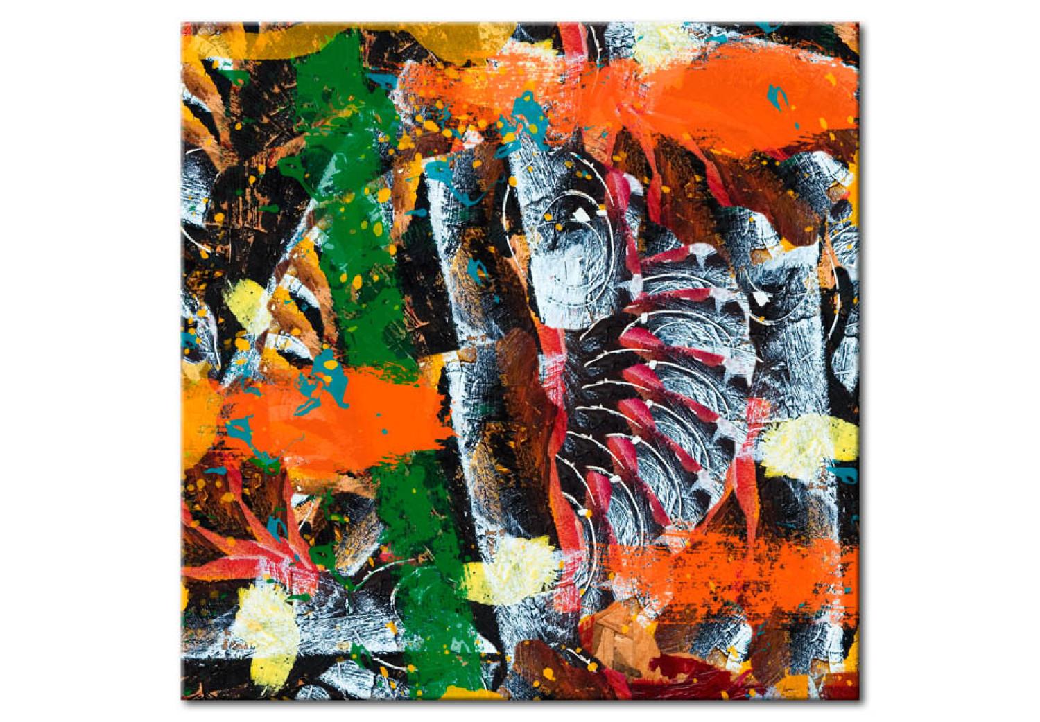 Cuadro moderno Collage tropical (1-pieza) - abstracción en colores exóticos