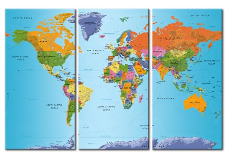 Cuadro en lienzo World Map: Colourful Note