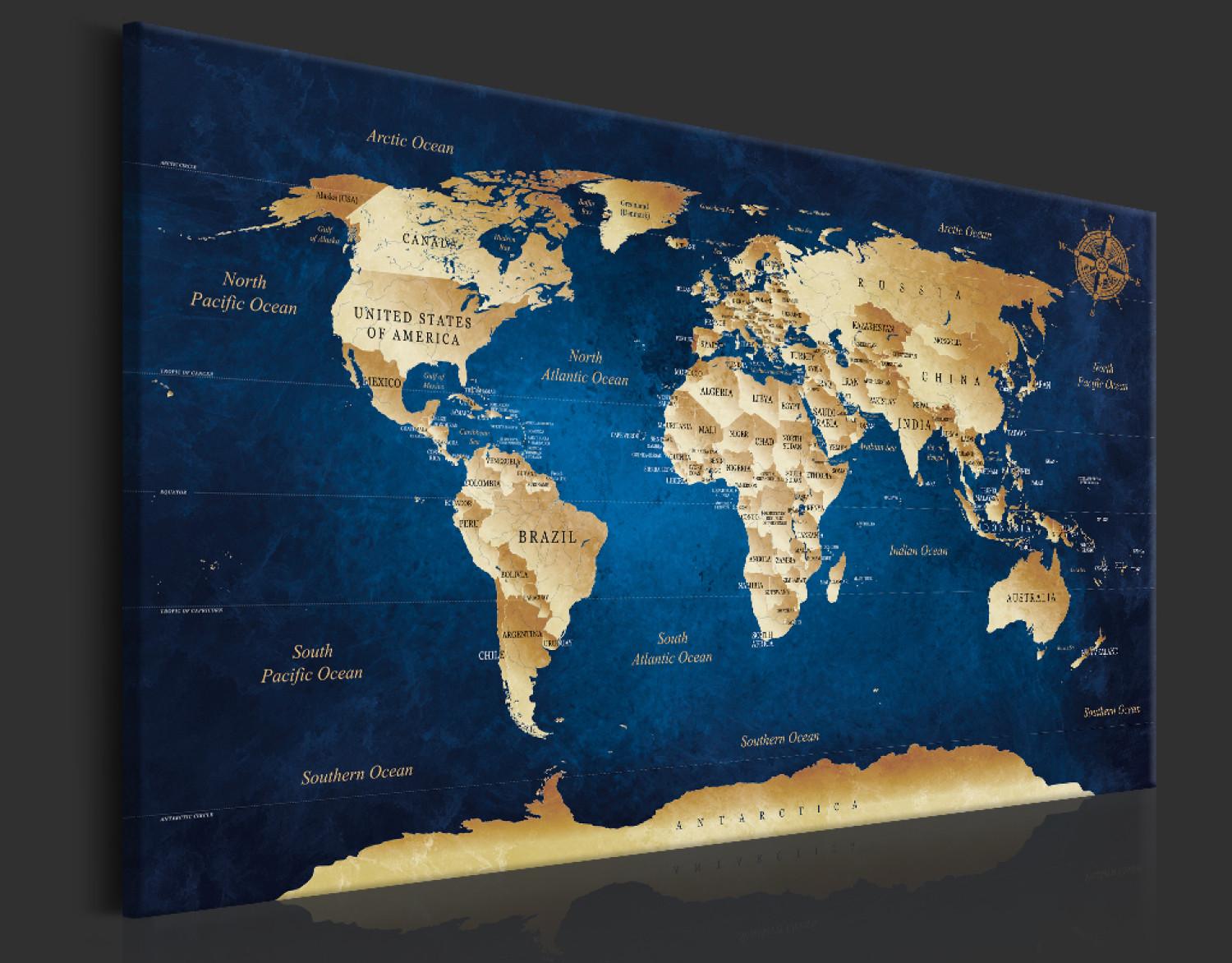 Sobreimpresión en vidrio acrílico World Map: The Dark Blue Depths [Glass]