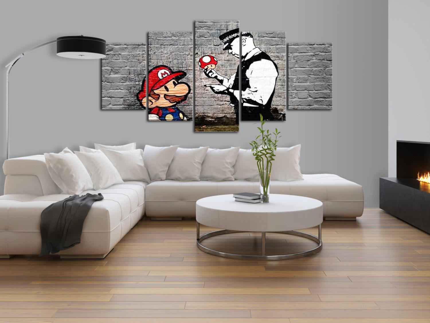 Cuadro moderno Super Mario Mushroom Cop (Banksy)