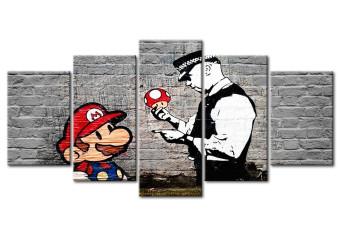 Cuadro moderno Super Mario Mushroom Cop (Banksy)